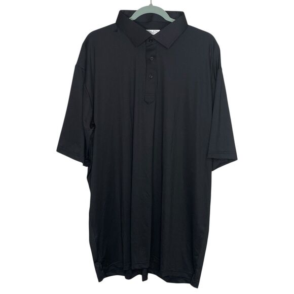 Collars & Co Polo Shirt Mens 3XL Relaxed Fit Black Stretch Dress Collar Work NEW